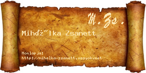 Mihálka Zsanett névjegykártya