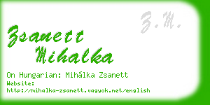 zsanett mihalka business card